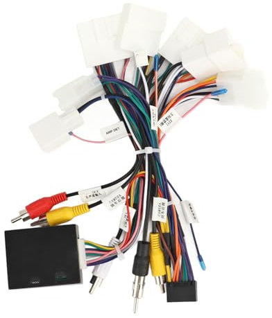 Brilluxa Autoradio-Kabelbaum mit USB-CANBUS-Decoder-Adapter, Autoradio-Kopf-Stromkabeleinheit für Camry Corolla RAV4 4Runner Tacoma Verstärker SWC