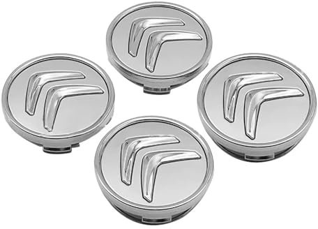 4 pcs Cache Moyeu pour Citroen C5 II/Limousine (Bj.2008-2017) 60mm Capuchon Central Modification Enjoliveur Centre de Jante Capuchons Plastique ABS Cache-Moyeu,Silver