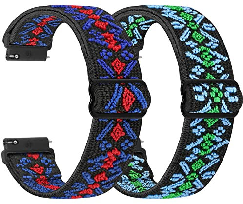 SHIJZWD Elastische Uhrenarmbänder 16mm 18mm 19mm 20mm 22mm 24mm Armband mit Schnellverschluss, Verstellbares Dehnbares Nylon Loop Sport Atmungsaktive Ersatzarmband für Herren Damen