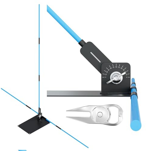 Golf Alignment Stick Holder Plate, Professional Swing Trainer, Practice Tool Training Equipment Golfing Accessory Complete with Alignment Sticks and Divot Repair Tool