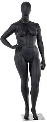 Schaufensterpuppe Damen-Schaufensterpuppe in Übergröße, Ganzkörper, Schwarz, Realistische Damen-Schaufensterpuppe, Kurvig, Kleiderpuppe für Einzelhandelsgeschäfte, Schneiderpuppe aus Kunststoff