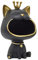 HOME DECO FACTORY, HD0158, Elegante Estatua vacía de Gato, práctico Objeto Decorativo para Llaves y Joyas, diseño Moderno, Materiales duraderos, Talla única, Negro y Dorado, plástico y poliresina