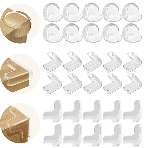 Eckenschutz Baby, 30 Stück Kantenschutz Baby, Eckschutzkanten Baby Kantenschutz Transparent Selbstklebend, Tischkantenschutz Ecken Kinder für Möbel Tisch