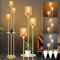 Boho Floor Lamps for Living Room,3-Lights Rattan Floor lamp with Shelves &Foot Switch,Metal Gold Floor Lamp with 3 Color Temperatures,Farmhouse Tall Pole Standing Lamps for Living Room Bedroom Office