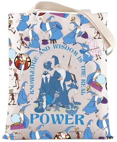 LEVLO Sword Stone Merlin Tragetasche King Arthur Geschenk Wissen und Weisheit The Real Power Merlin Umhängetasche Merlin Merch