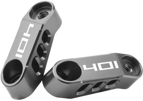 MotHeart Motorrad Spiegelverlängerung Halterungen für Svartpilen 401 2015-2024 Vitpilen 401 2016-2024 CNC-Aluminium einstellbare Spiegeladapter svartpilen 401 Zubehör (Grau)