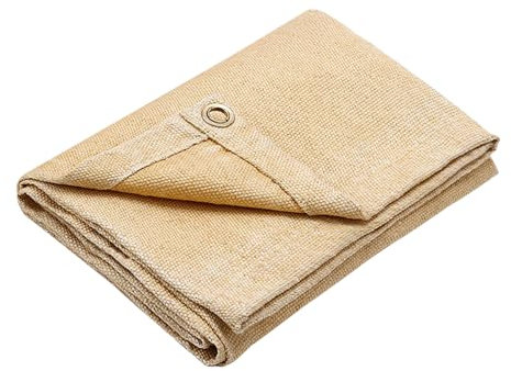 Manta Ignifuga Soldadura, 1.2m x 1.8m Manta de Protección de Soldadura con Ojales, hasta 550℃ - 1000℃, Manta Ignifuga contra Incendios, para Uso Industrial y Doméstico