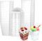 Hejo 50 Stück Wiederverwendbare Dessertgläser mit Deckel, 160ml Dessertschalen,Quadratisch Dessert Becher mit Deckel,Dessertbecher für Pudding,Mousse Party