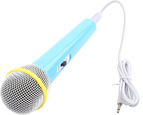 Cocoarm Wired Microphone Dynamic Karaoke Mic Kids Musical Toy with 3.5mm Jack for Children Adults Family Singing Parties Car Trips (Blue)