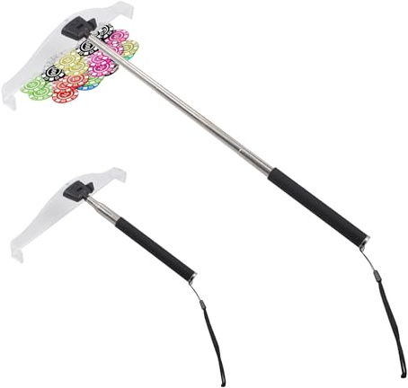 2 Stück Poker Chip Pusher,Teleskop Roulette Rechen Sammler Für Kartenspiele,Verstellbare Länge 22 - 95 cm Rutschfester Griff Poker Accessories