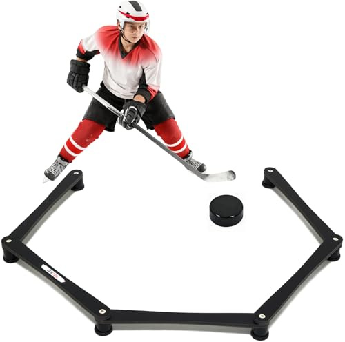 ZEALFEEL Hockey-Trainingsgerät, 5-teilige verstellbare Stickhandhabungstrainer, Hilfe für Puckkontrolle, Geschwindigkeit und Koordination, tragbare & faltbare Hockey-Trainingsgeräte für On & Off Ice