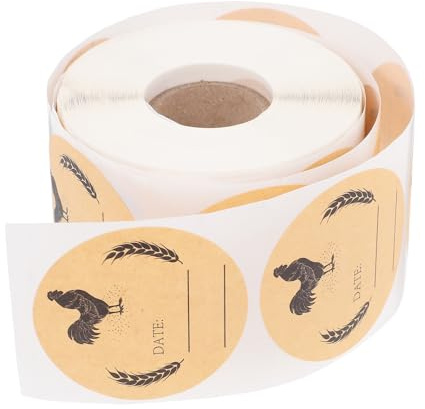 Homoyoyo Runde Selbstklebende Kraftpapier etiketten für Eierkartons Vielseitige Verpackungsaufkleber für Frische Eier Haltbare Braune Labels zur Einfachen Produktkennzeichnung und Lagerung