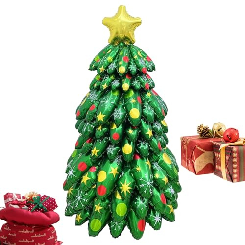 Meyjlgh Globos de de Navidad, globos de árbol de Navidad de 51 pulgadas, recuerdos sociales para celebración escolar, reunión familiar, exhibición al por menor, de vacaciones