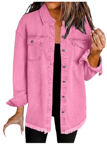 edge trimmed hem denim jacket denim shirt jacket for women fashion jackets for women uk winter jackets uk personality street style with buttons