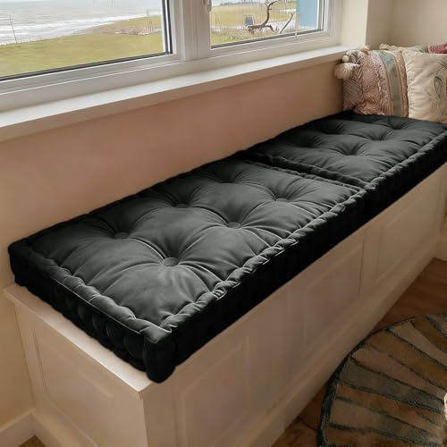 WLXFF Bankkissen, Bankauflage Sitzbankkissen Stuhl-Sitzkissen, Tufteter Samt Bankauflage, 10cm Dick Sitzkissen Sitzpolster Bank FüR Outdoor, Gartenbank, Terrasse, Fensterbank,No5,80x40cm