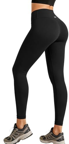 Yvette Leggings Damen Lange Blickdicht Yoga Leggings High Waist Sporthose Workout Gym Yogahose,Schwarz,XXL