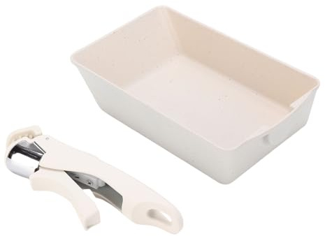 Sorandy Tamagoyaki Pan, Nonstick Tamagoyaki Japanese Omelette Pan, Aluminum Rectangle Frying Pans Egg Cookware with Detachable Handle, Small Skillet Egg Roll Pans (Beige)