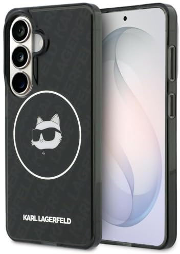 CG MOBILE Karl Lagerfeld IML Wiederholte Choupette kompatibel mit MagSafe Hülle für Samsung Galaxy S26 (Schwarz)