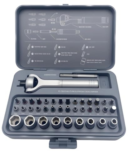 Miangerrn 40-in-1 Ratchet Screwdriver Socket Set, Multi-Angle Ball-Head Ratchet Wrench with Extension Rod - Professional Hand Tool Kit for Home, Garage & DIY Repairs