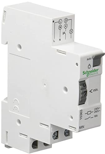 Schneider Electric elektromechanischer Treppenlichtzeitschalter Acti9 MIN, 1-7 Minuten, weiss, Artikelnummer 15363