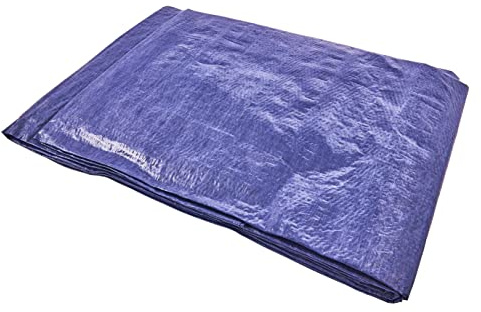 Amtech 24' x 18' Tarpaulin, Blue, Reinforced Waterproof Sheet with Metal Grommets, for Ground Cover, Timber and All-Weather Protection.