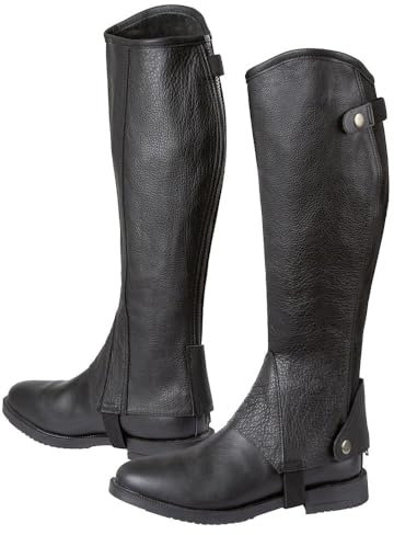 Covalliero Minichaps Elasto Leder Elastikeinsatz, schwarz, S, 324030