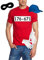Coole-Fun-T-Shirts Ganster Bande KOSTÜM Set - Fasching - Karneval - T-Shirt, MÜTZE, Maske, Handschuhe - rot Gr.L