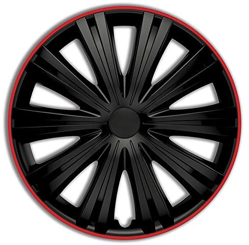 AUTO-STYLE Satz Radzierblenden Giga R 13-Zoll Schwarz/Rot