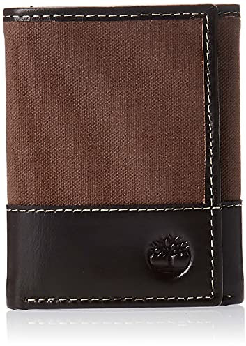Timberland Herren-Geldbörse aus Segeltuch und Leder, Dark Earth, Einheitsgröße
