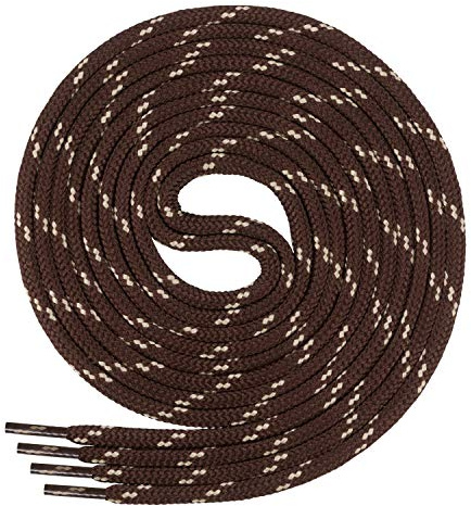 Di Ficchiano Schnürsenkel rund 4,5 mm aus 100% Polyester reißfest heavy-duty wetterfest für Arbeits-, Sicherheits-, Wander- & Trekkingschuhe, Boots – Braun-Beige (brown-beige) 200 cm