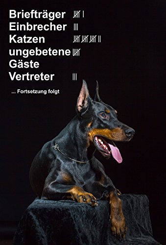 Melis-Folienwerkstatt Schild Warnschild Achtung Dobermann – Briefträger Einbrecher Katzen ungebetene Gäste Vertreter - Hund Hundeschild 30x20cm Hartschaum Aluverbund -S25L