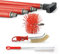 BARETTO Kit Pulizia Camino, Kit Pulizia Camino con Prolunghe di 6 Metri con Curvatura a 45°, Kit Pulizia Canna Fumaria con Scovolo in Nylon (80 mm)