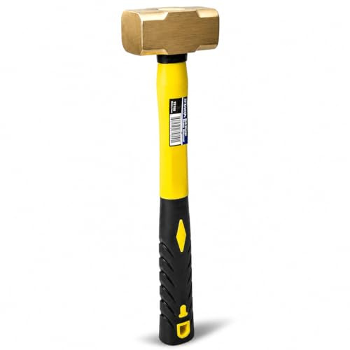 STKUSA Vorschlaghammer aus Messing, Fiberglas-Griff, mit komfortablem Griff, 0,9 kg