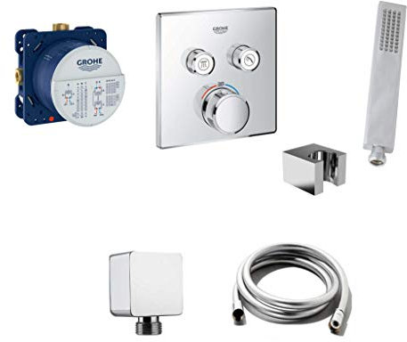 vanvilla Wannenset mit Unterputz Armatur Grohe SmartControl 2-Wege und vanvilla Handbrause, Wannen-SET G21 poliert