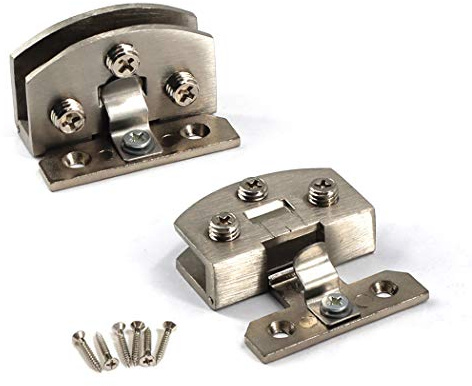 SeeRaphee 90° Glass Door Pivot Hinge Kit, Zinc Alloy, Polished, Clear, 4pcs with Screws, 5-8mm Glass, 20kg Capacity