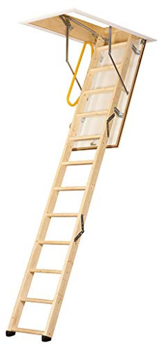 TB Davies 1530-040 FireFold 3-Section Wooden Loft Ladder with Hatch, Fire Rated, 60mm Insulation, 0.667 W/m2oC, Max. Floor2Ceiling 2.8m (9.18ft), EN14975, Pine