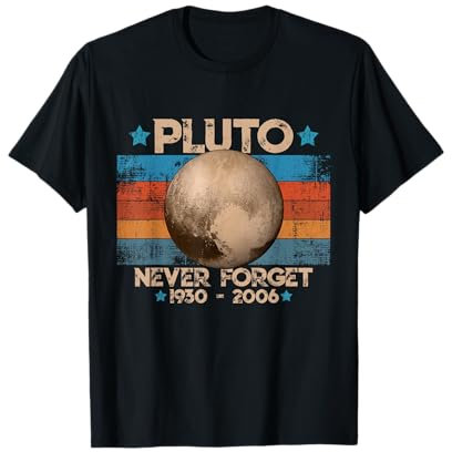Retro Funny Nerdy Science & Study Designs Vintage Never Forget Pluto - Lustiges Retro Astronomie Space Kurzarm T-Shirt, S