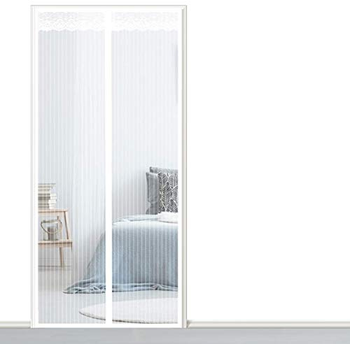 AMZERO Zanzariera Magnetica Finestra, 120x240cm Zanzariere Magnetiche Totalmente Magnetica Chiudi Automaticamente per Porte d'IngressoPorte Cortili, Bianco