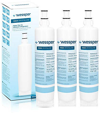 Wessper Filtro acqua compatibile con Whirlpool SBS200, 484000008726, SBS001, SBS002, 481281729632, Wpro USC009/1, USC009, 484000008552, Cartuccia Frigorifero Americano Side-by-Side