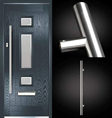 Avocet Hardware 32mm Quality T Bar Door Pull Handle Inline 304 Stainless Steel with fixings (550mm Single (75mm Bolt))