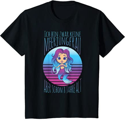 Kinder Mädchen 8 Jahre Geburtstag süße Meerjungfrau mit Flosse T-Shirt