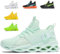 Scarpe Running Uomo Ginnastica Sneaker Donna Leggere Traspirante Outdoor Sportive Calzature da Corsa Pallavolo Tennis Nero Verde Bianco Rosa Giallo Grau Orange Viola Rosso MarroneG133AppleGreen44EU