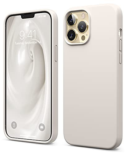elago Liquid Silicone Case Compatible with iPhone 13 Pro Max Case (6.7), Premium Silicone, Full Body Protection - 3 Layer Shockproof Phone Cover, Anti-Scratch Soft Microfiber Lining (Stone)