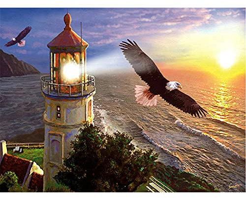 MQOK 4000 Stück Jigsaw Puzzle (Leuchtturm-Adler) Ölgemälde Jigsaw Puzzle Puzzles für Erwachsene Puzzles Tiere Puzzles Halloween Dekoration