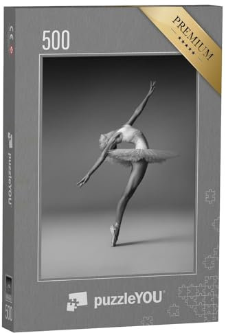 puzzleYOU: Puzzle 500 Teile „Ballerina in Tanzpose, schwarz-weiß“ – aus der Puzzle-Kollektion Fotokunst