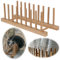 LS-LebenStil Holz Abtropfgestell 34cm - Bambus 8 Fächer - Kompatibel mit Soda Stream Glasflaschen Crystal - Abtropfständer Geschirrhalter Teller-Ständer Abtropfgitter Geschirr Rack Ständer