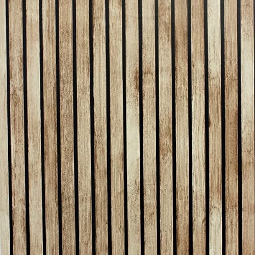 Arthouse Papier peint à lattes en bois marron naturel 923800