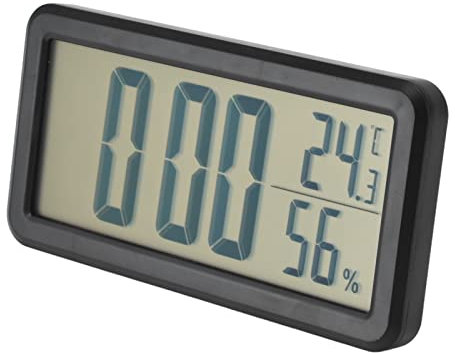 Asixxsix Digitaler Wecker, Kleiner Elektrischer LCD-Wecker für Schlafzimmer mit Snooze-Modus, Temperatur- und Feuchtigkeitserkennung, Einfach Einzustellen, Tragbare Mehrzweck-Digitaluhr Zum Aufhängen