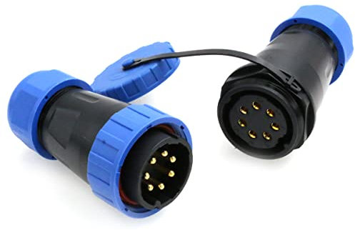 Eonvic TY28 Docking Aviation Plug Quick Disconect Waterproof Panel Mount Wire Connector 4pin 5pin 6pin 7pin 9pin Male Plug and Femae Socket (7Pin)