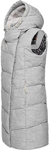 Ragwear Damen lange wasserdichte Winter Steppweste mit Kapuze Pavla Vest | Länge: oberschenkellang | Wärmegrad 3 von 3 – stark wärmend | 11.000 mm Wassersäule | Kapuzenfutter aus Fleece